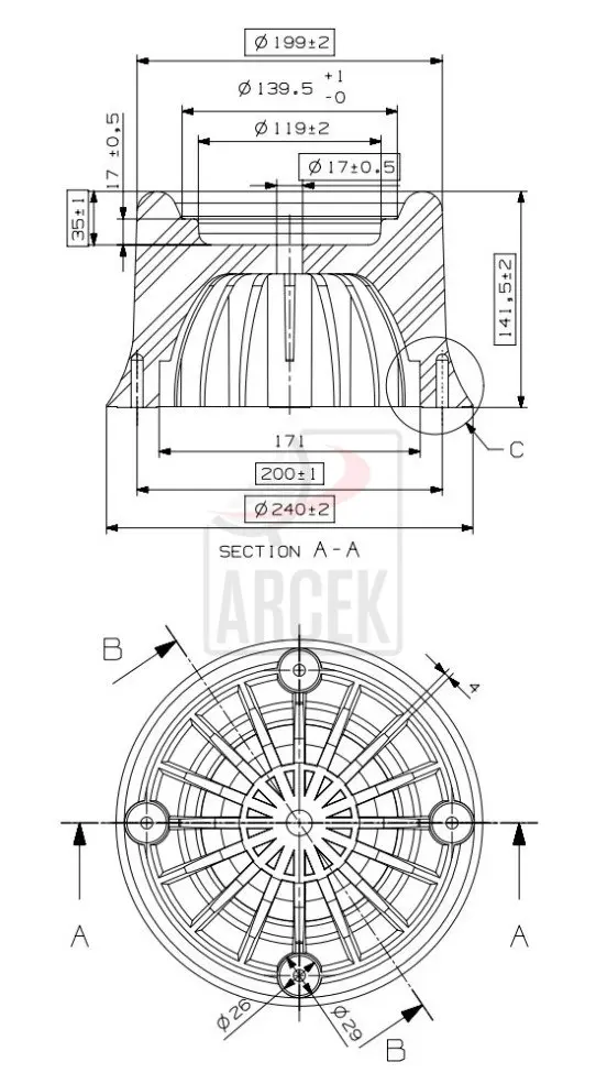 PLASTİK PİSTON 4022 milsiz - FPPT00026