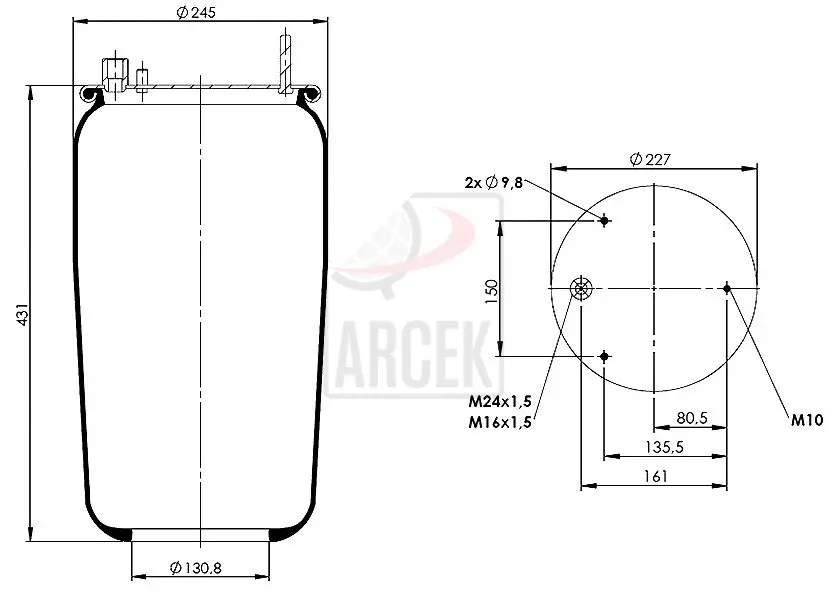 AIR SPRING WITHOUT PISTON 