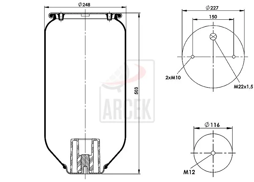 AIR SPRING  - 1600-8185 L