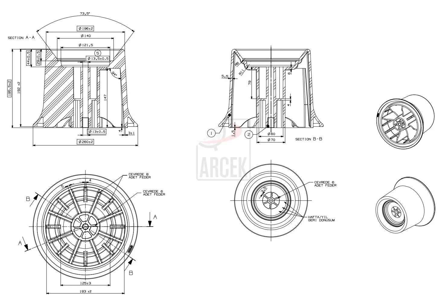 4159 PLASTIC PISTON ONE HOLE 