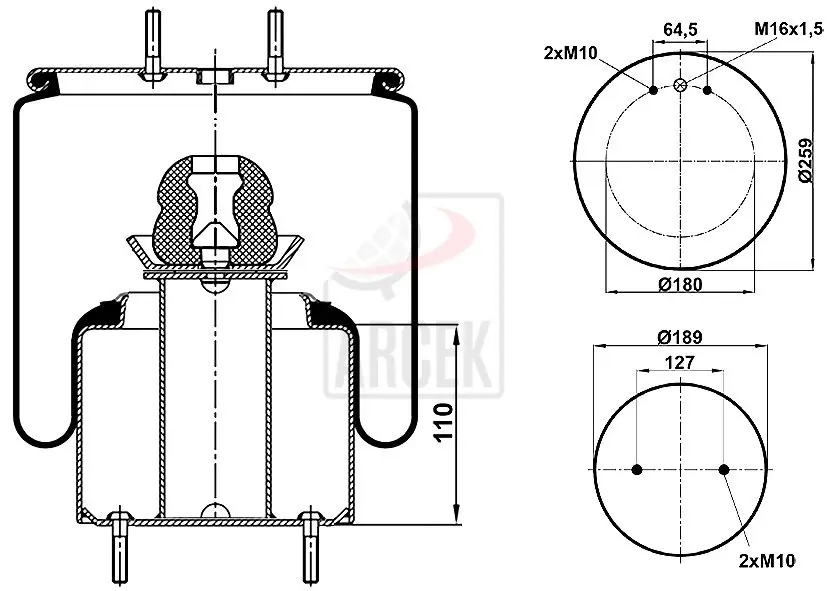 AIR SPRING WITH METAL PISTON 