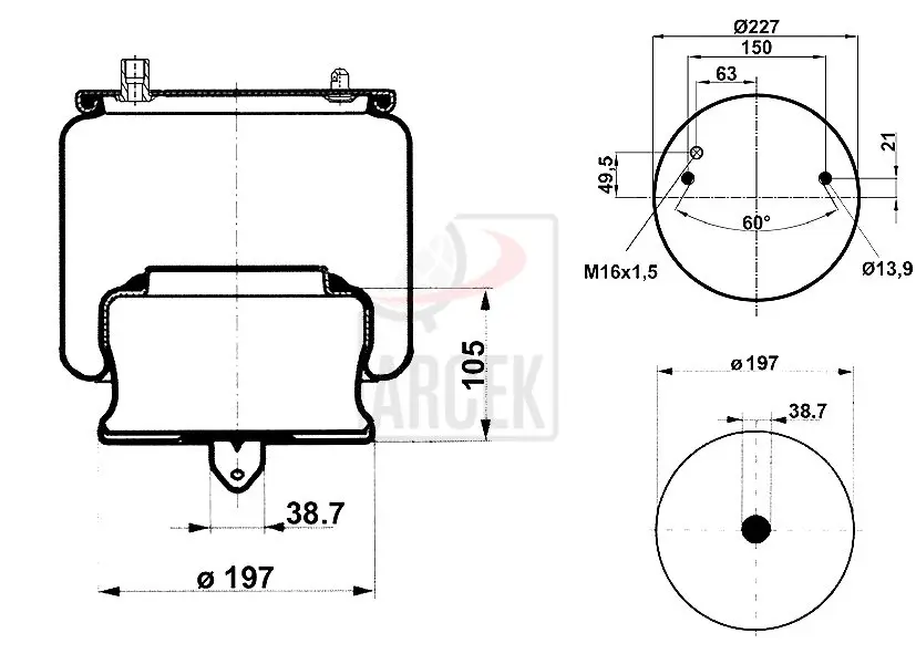 AIR SPRING WITH METAL PISTON 