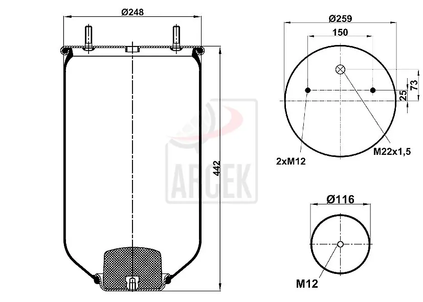 AIR SPRING WITHOUT PISTON 
