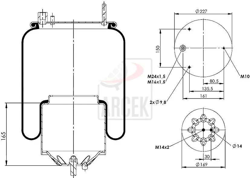 AIR SPRING WITH METAL PISTON 