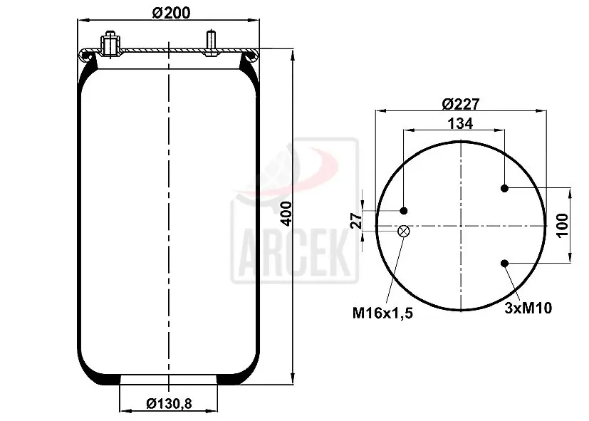 AIR SPRING WITHOUT PISTON 