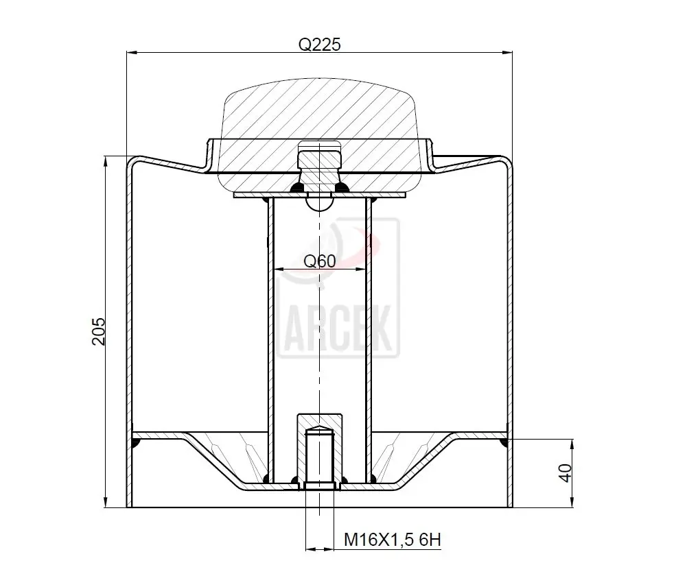 4838 METAL PISTON WITH RUBBER 