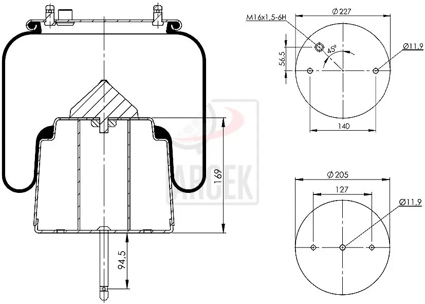 AIR SPRING WITH METAL PISTON 