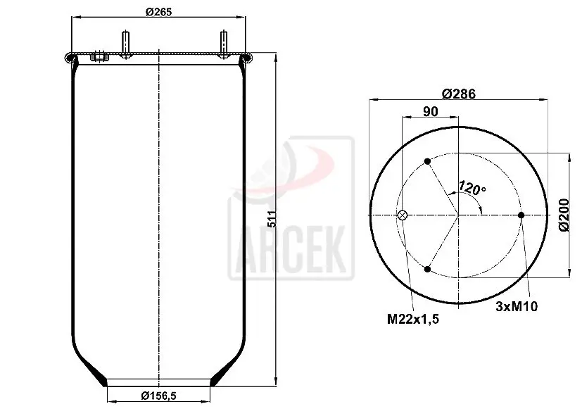 AIR SPRING  - 1600-811 L